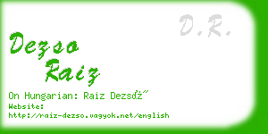 dezso raiz business card